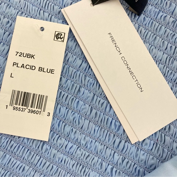 NWT FRENCH CONNECTION Women’s Hallie Peplum Smocked Back Halter Top Size Large - Picture 16 of 16